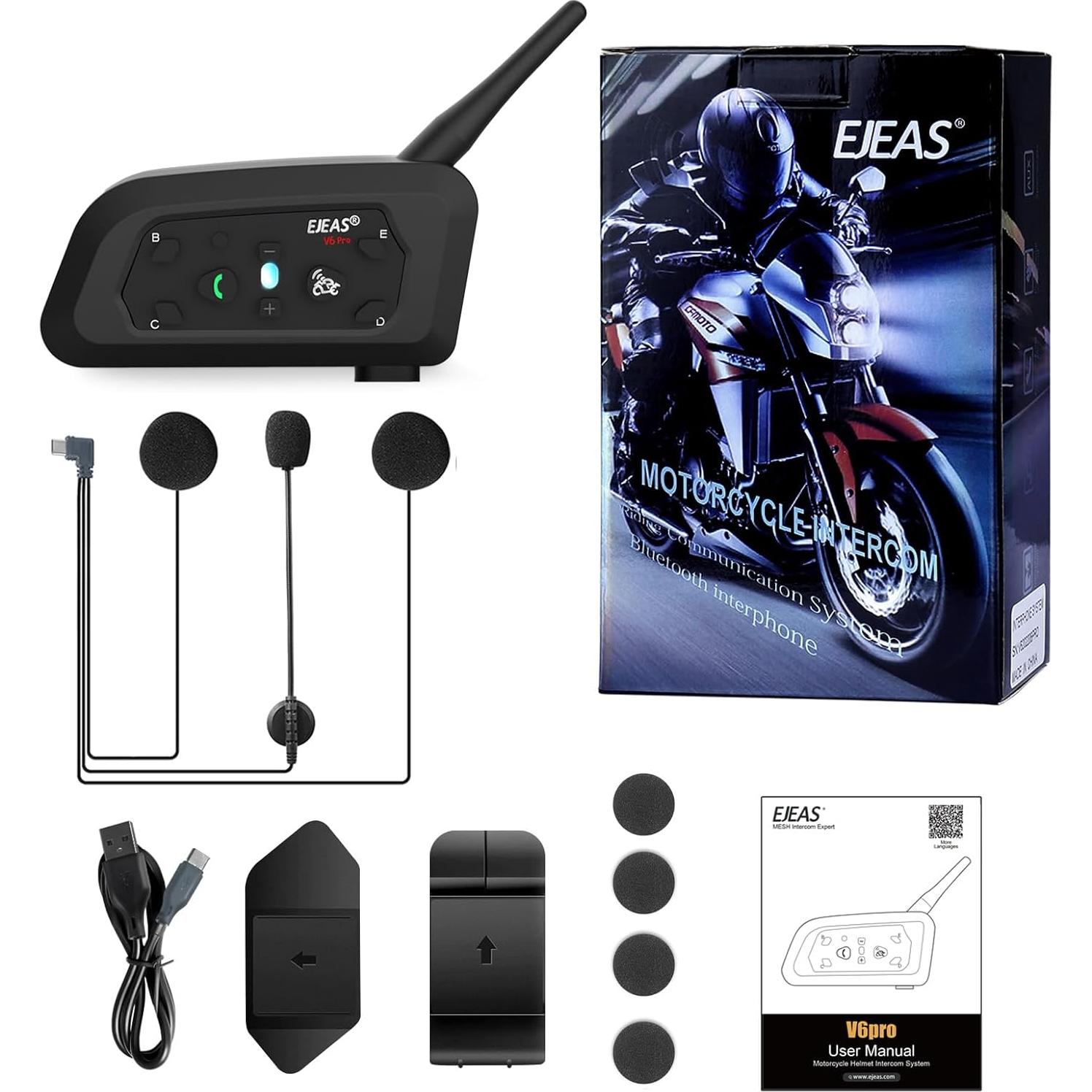 Intercomunicador Bluetooth EJEAS V6 para Motocicleta 850mAh