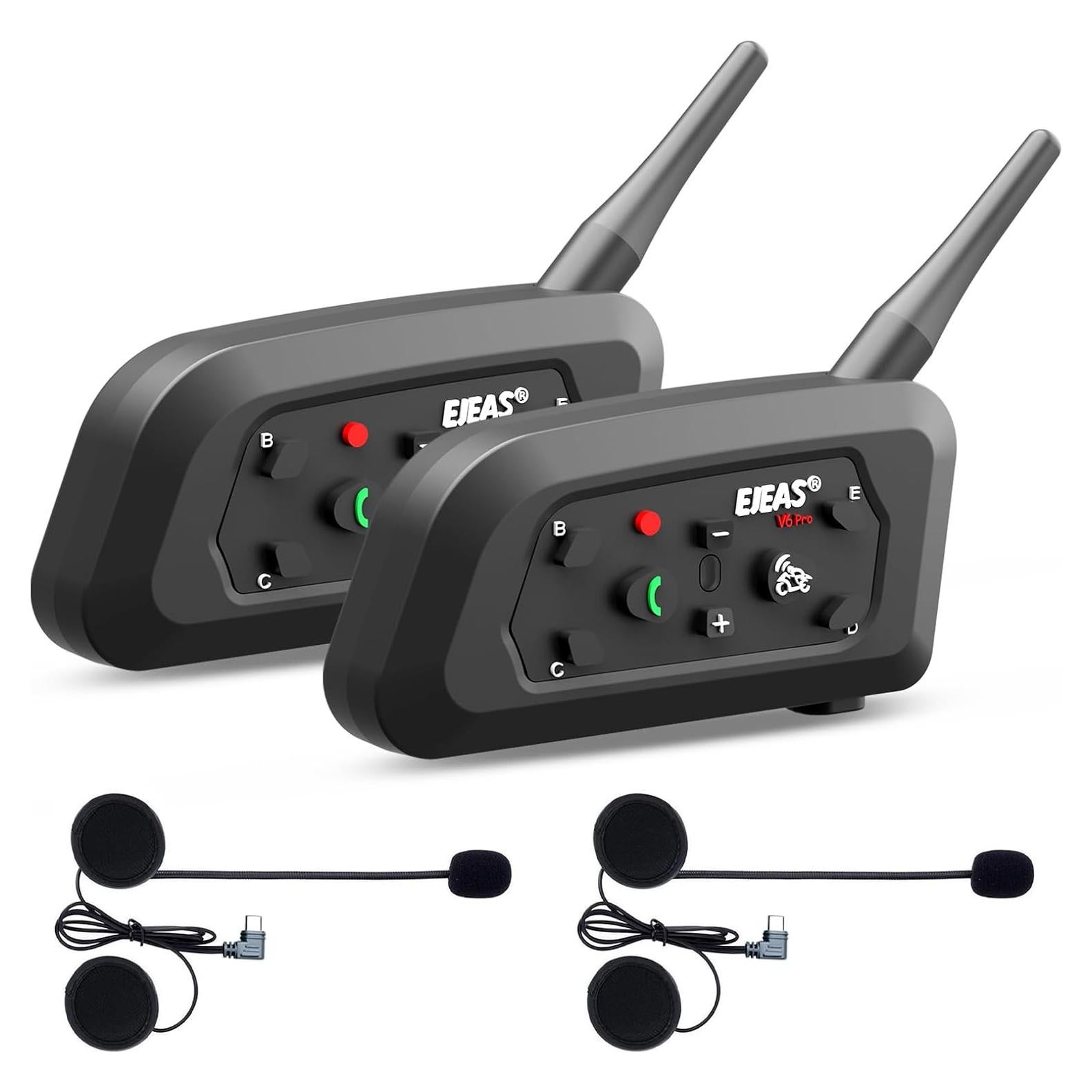 Auricular Bluetooth EJEAS V6 para Motocicleta 2 Unidades
