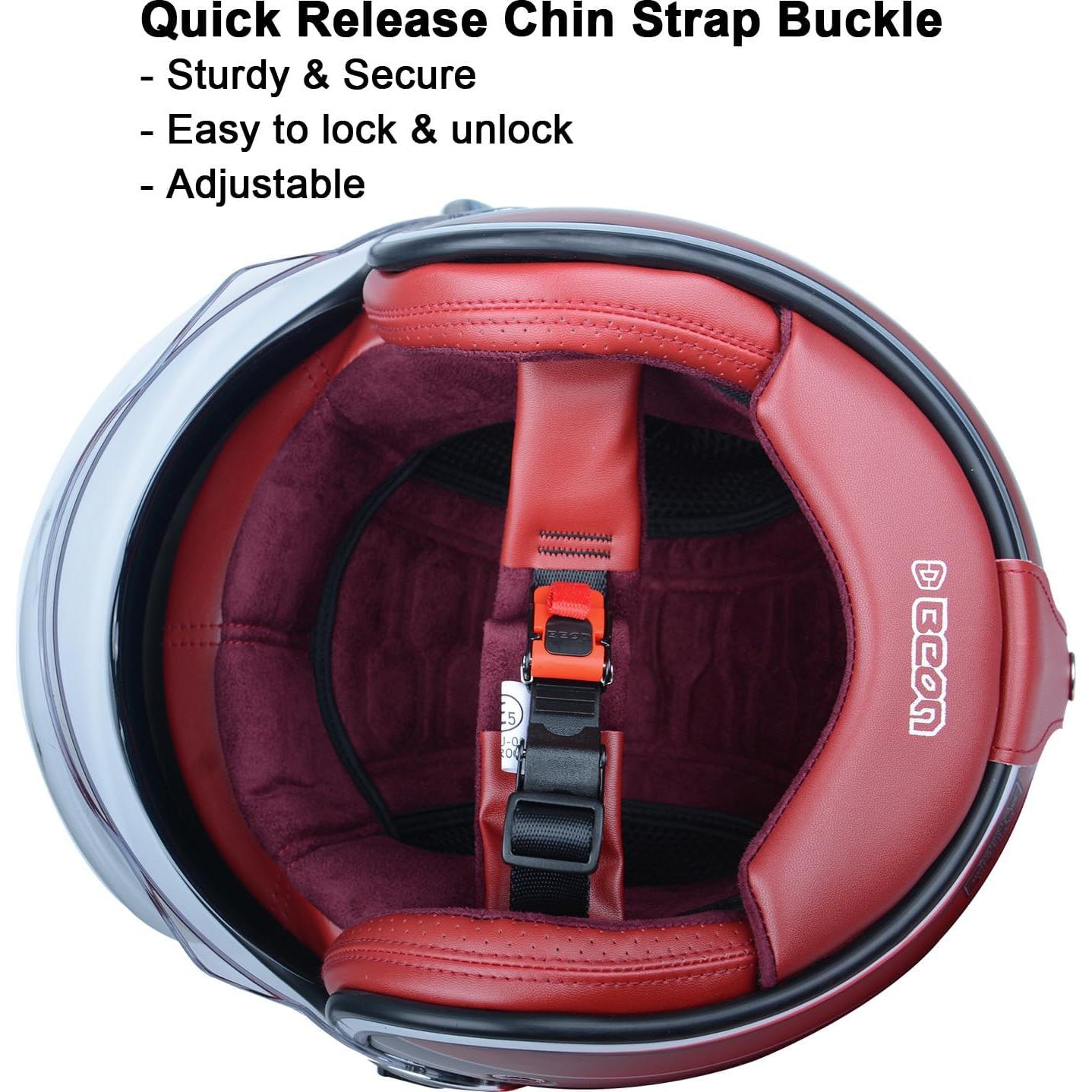 Casco de Moto BEON B-108 Vintage 3/4 con Visores Duales