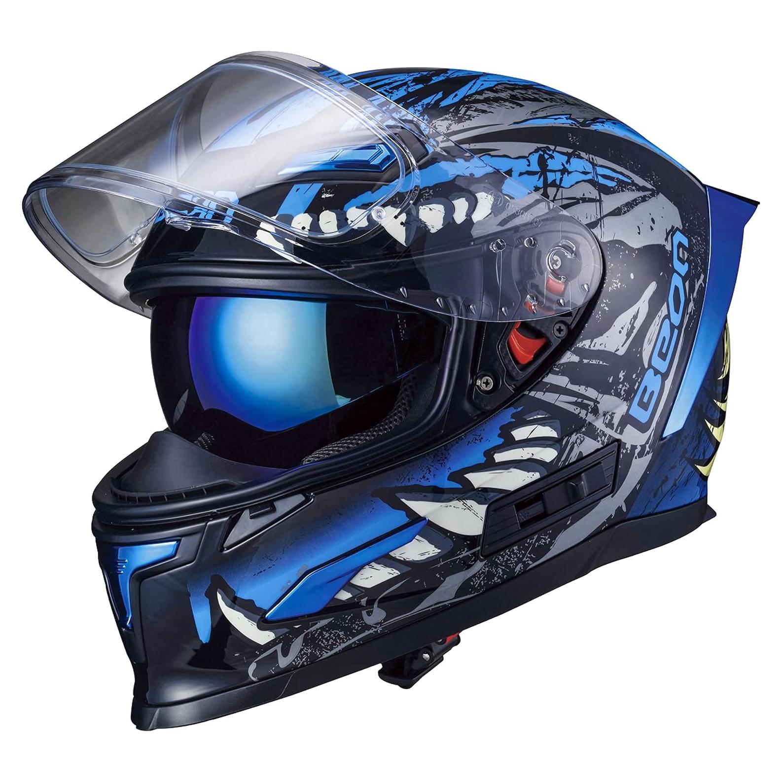 Casco Integral BEON B503 para Motocicleta con Doble Visera