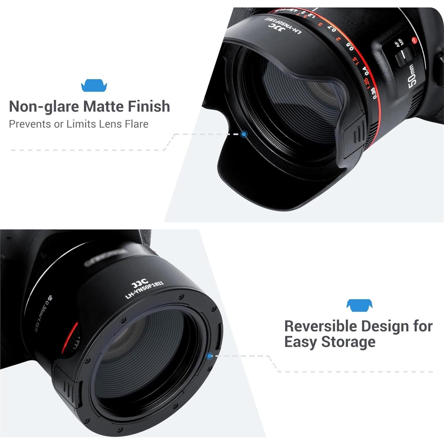 Cubierta de Lente Reversible JJC para Yongnuo YN 50mm F1.8 II