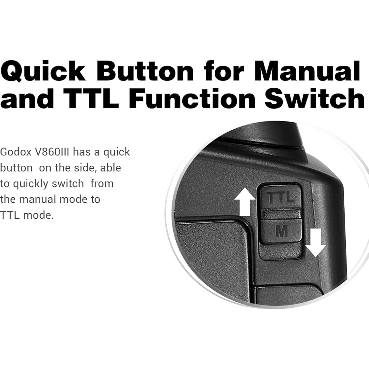 Flash Godox V860III-C para Cámara Canon E-TTL II 7.2V 2600mAh