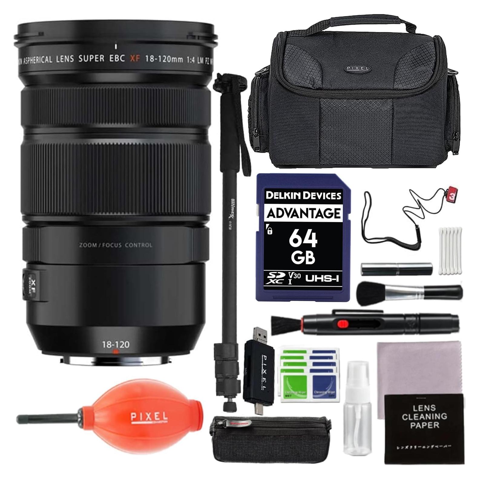 Lente Fujifilm XF 18-120mm f/4 LM PZ WR con Accesorios