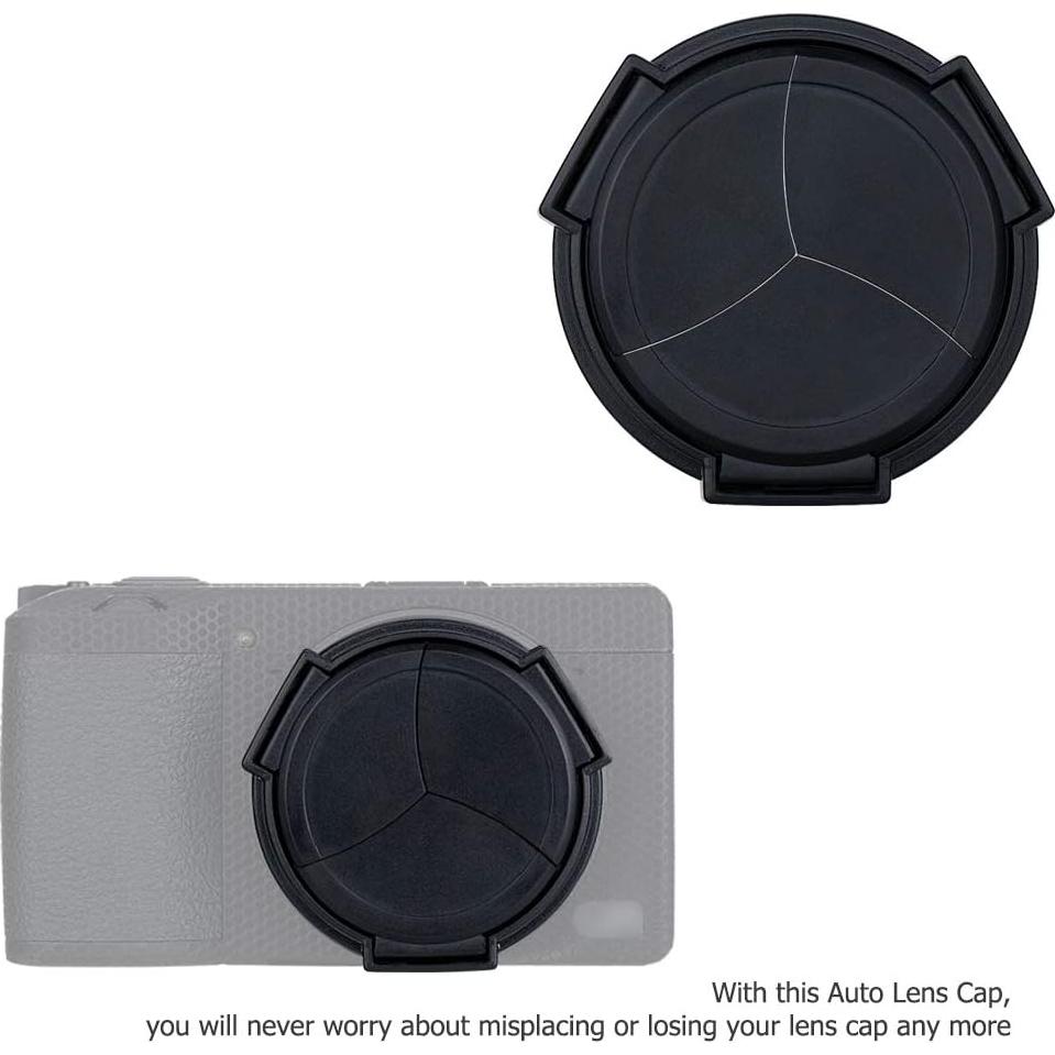 JJC Auto Open and Close Lens Cap Cover for Ricoh GR III GR III HDF GR3 GR3 HDF Digital Camera, Dustproof and Anti-Scratch Lens Protector No Need to Remove