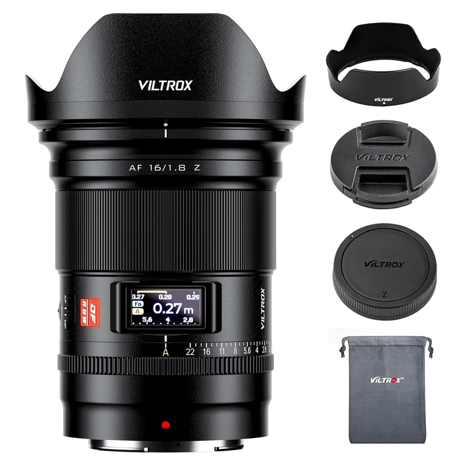 Lente VILTROX AF 16mm F1.8 para Nikon Z-Mount - Gran Angular