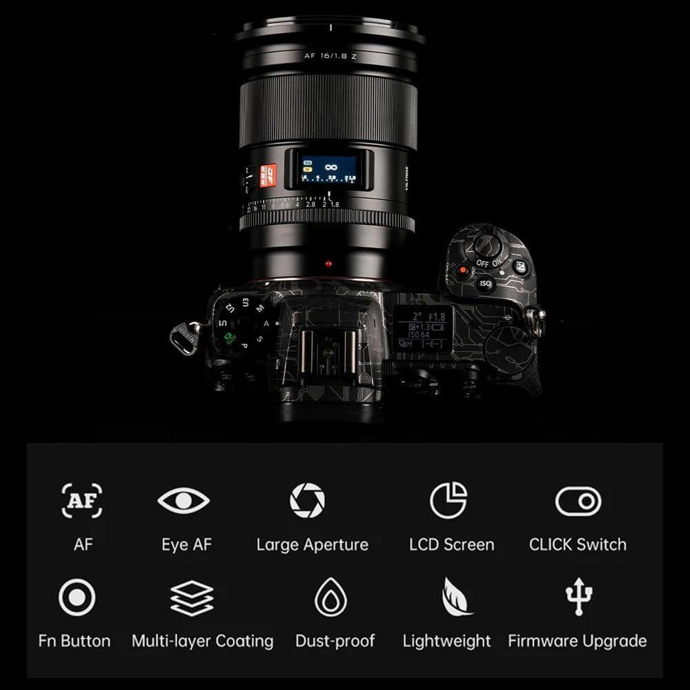 Lente VILTROX AF 16mm F1.8 para Nikon Z-Mount - Gran Angular