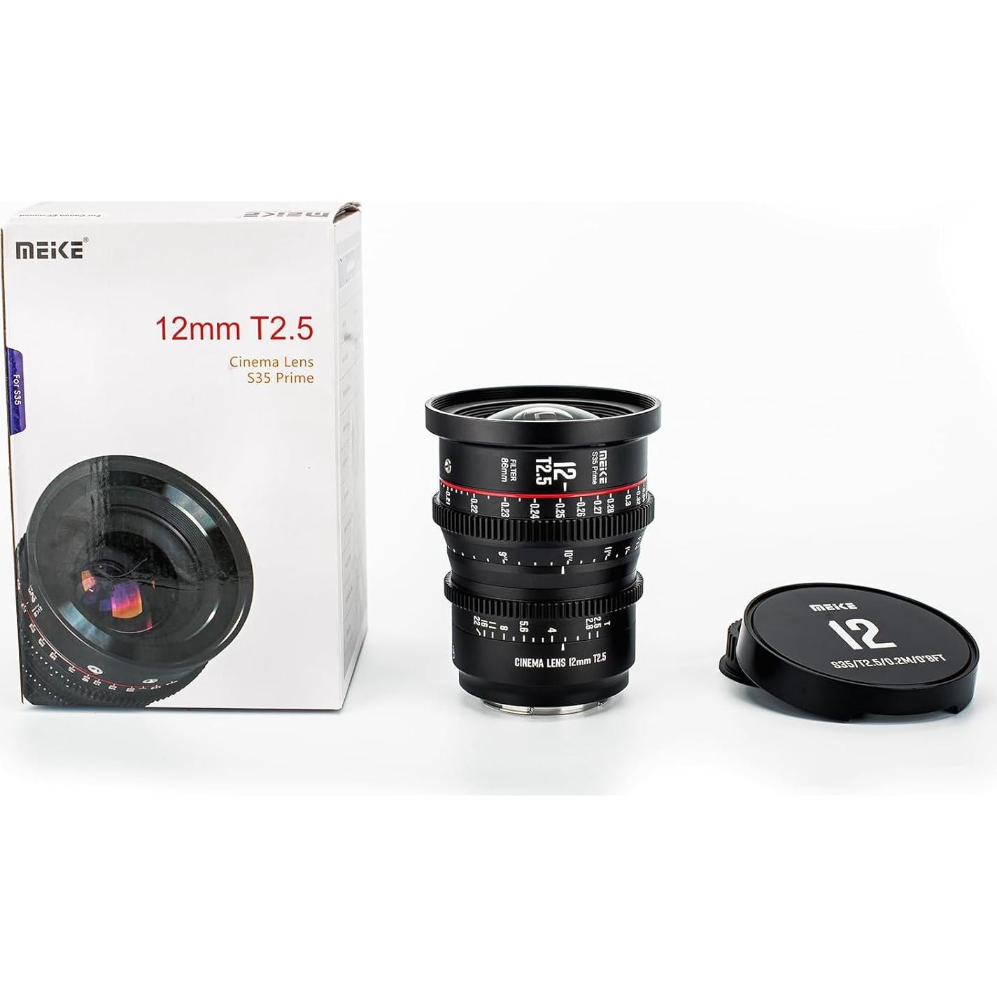 Lente Cine MEKE 12mm T2.5 S35 Montura EF para Cámaras