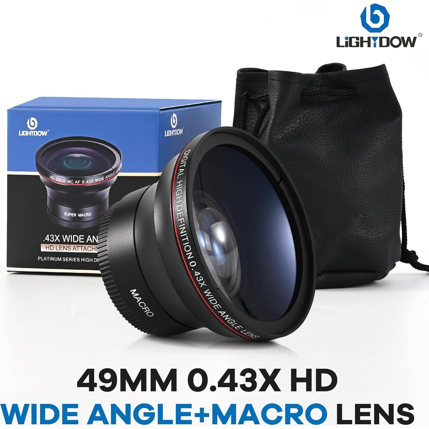 Lente Gran Angular Lightdow 49mm HD para Canon y Sony