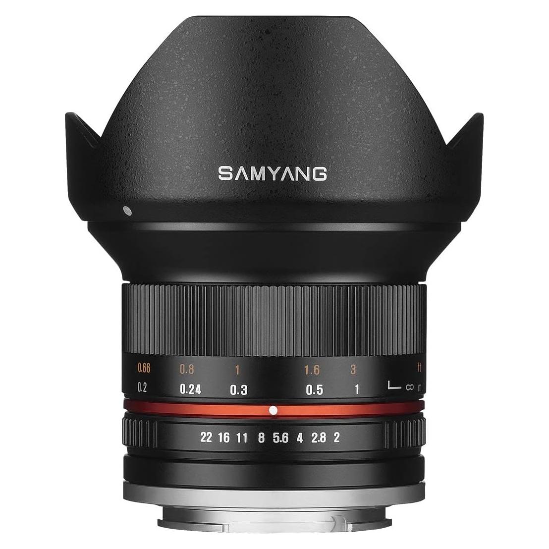 Lente Samyang 12mm F2.0 Manual Micro Cuatro Tercios - Negro