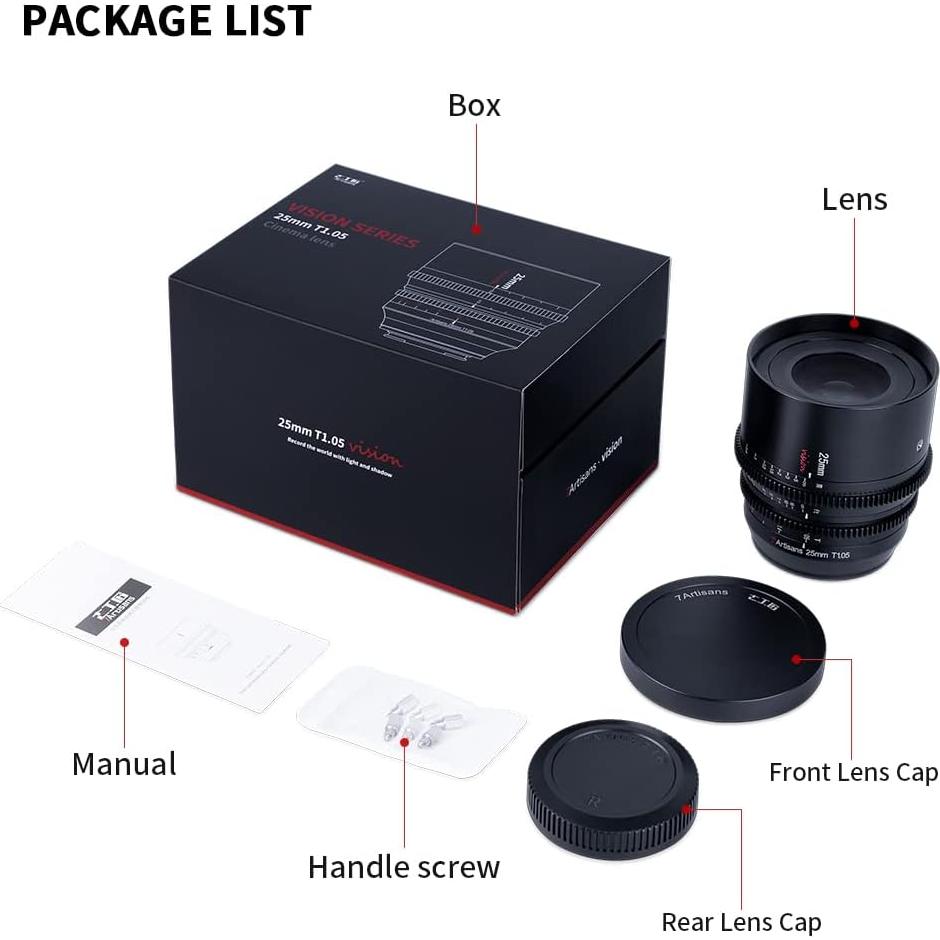 Lente Cine 7artisans 25mm T1.05 Gran Apertura Enfoque Manual