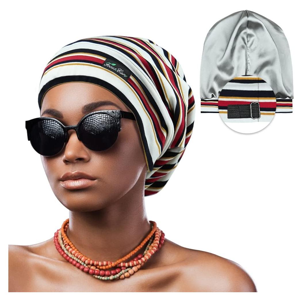 Gorro de Sueño Ajustable Satén Multicolor para Dreadlocks