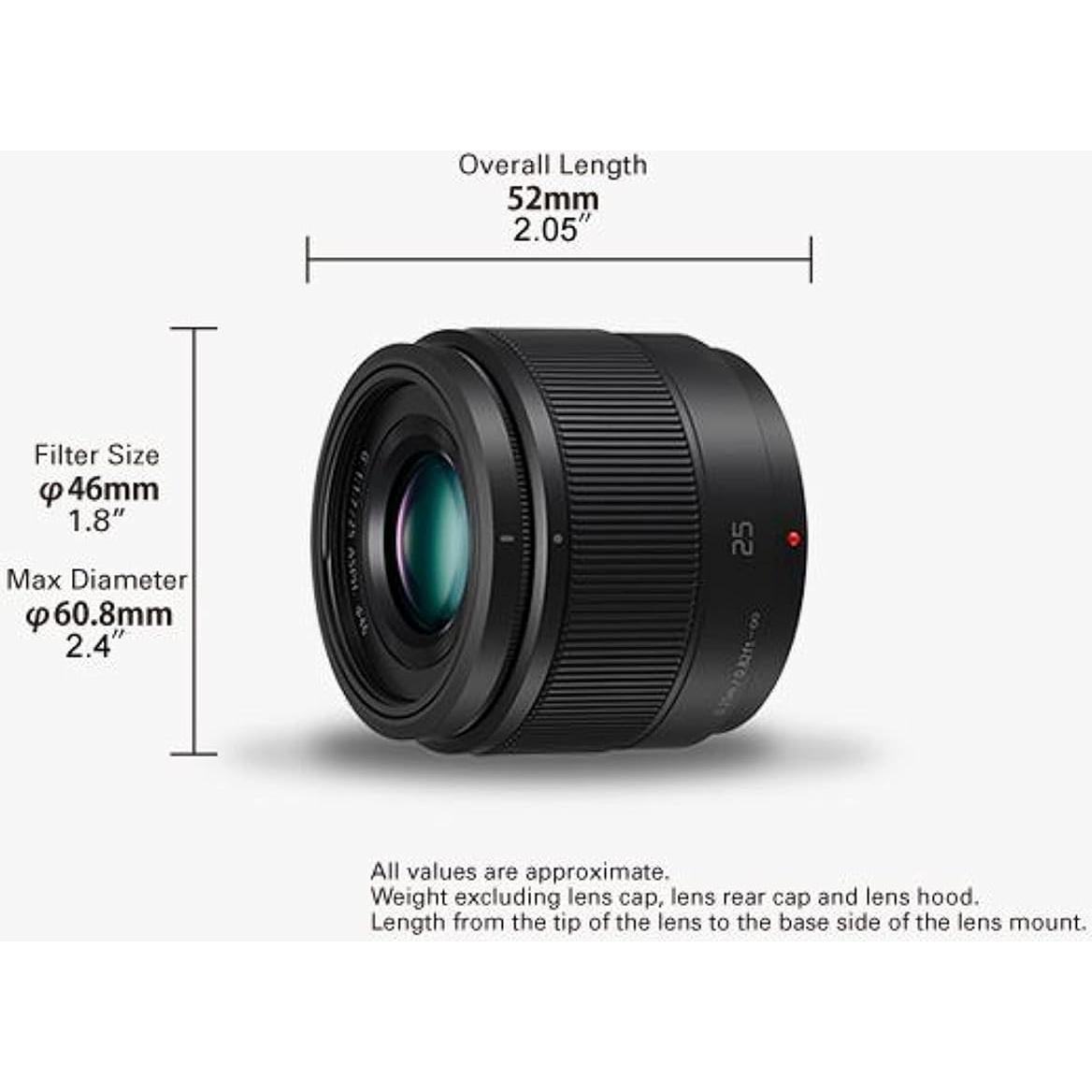 Lente Prime Panasonic Lumix 25mm F1.7 Micro 4/3 Negro