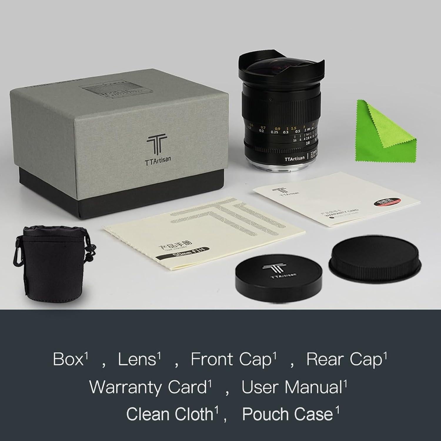 Lente Fisheye 11mm F2.8 TTARTISAN para cámaras Sony E