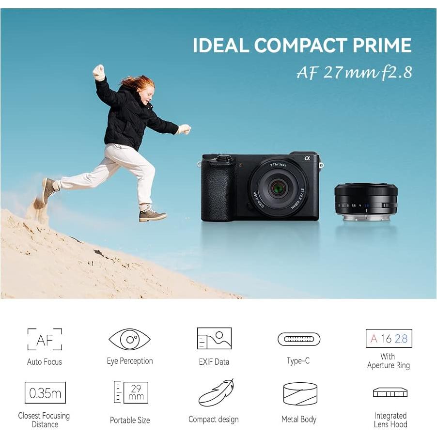 Lente TTArtisan AF 27mm F2.8 para cámaras Sony Montura E