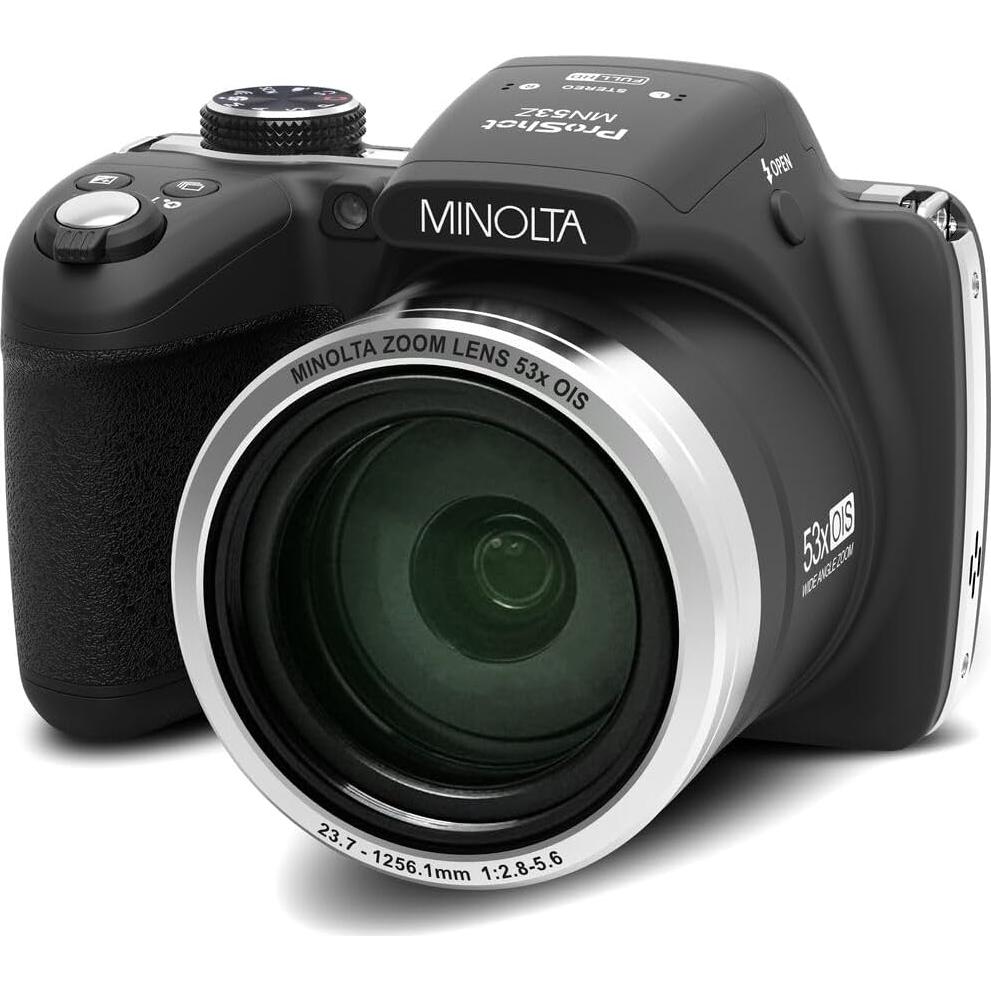 Cámara Digital Minolta MN53Z 16 MP 1080p FHD 53x Zoom Negro