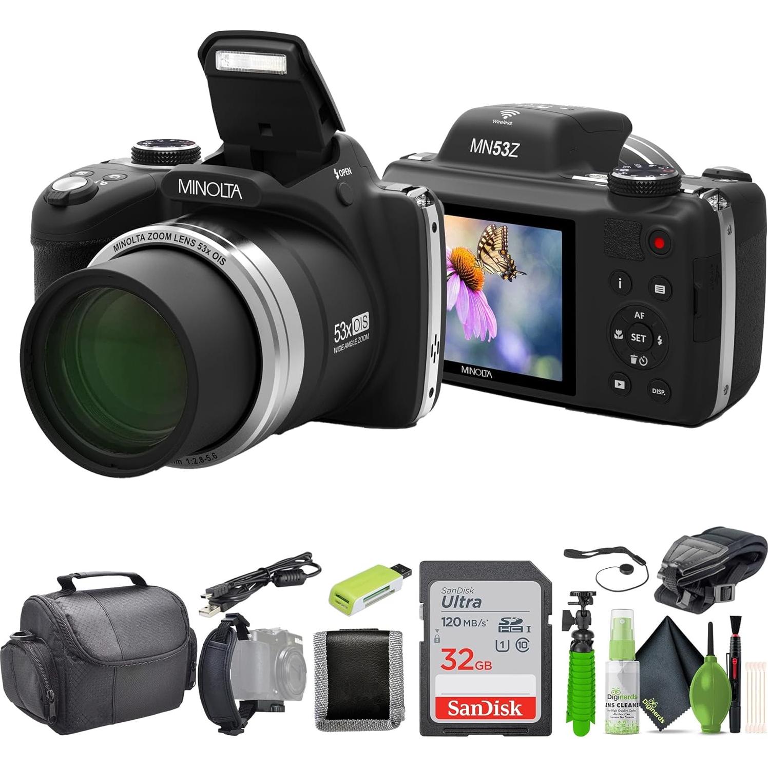 Cámara Digital Minolta MN53Z 16 MP 1080p FHD 53x Zoom Negro