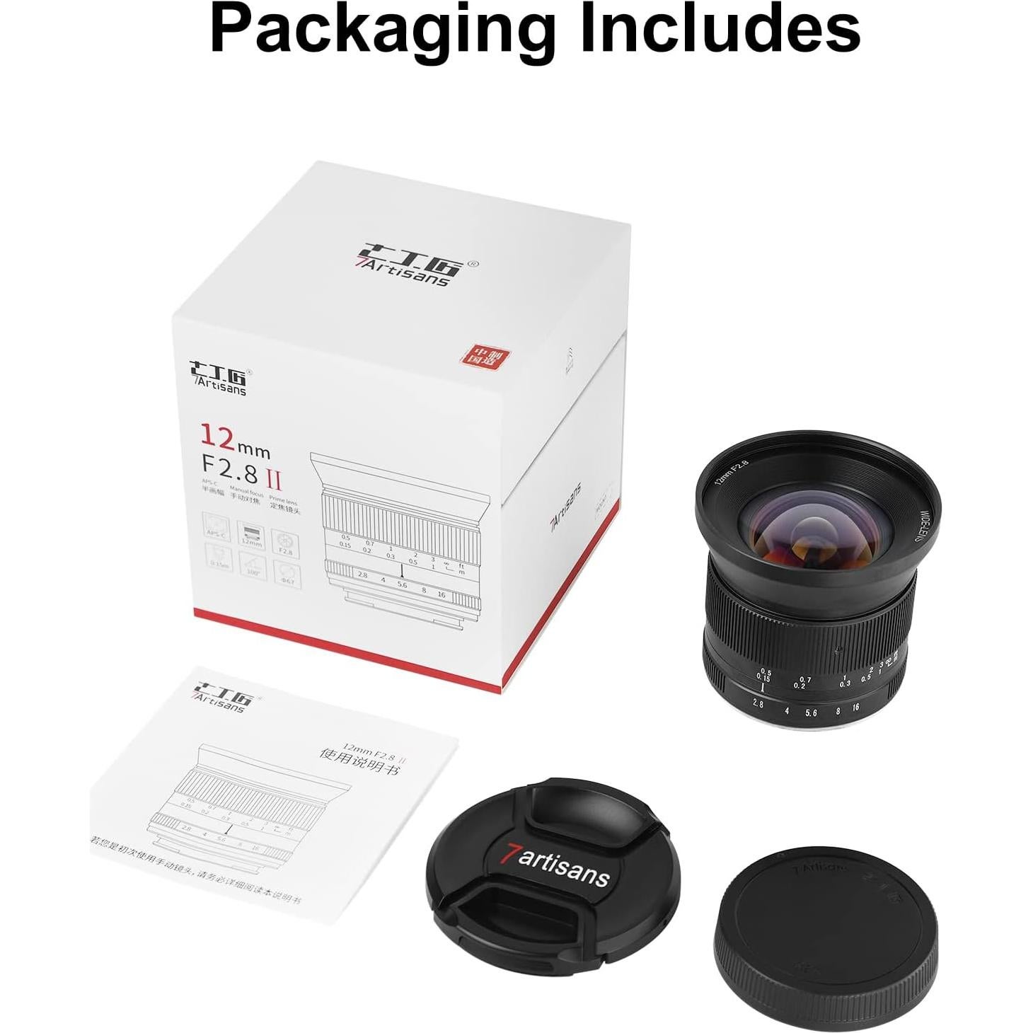 Lente Gran Angular 7Artisans 12mm F2.8 MFT para Olympus/Panasonic