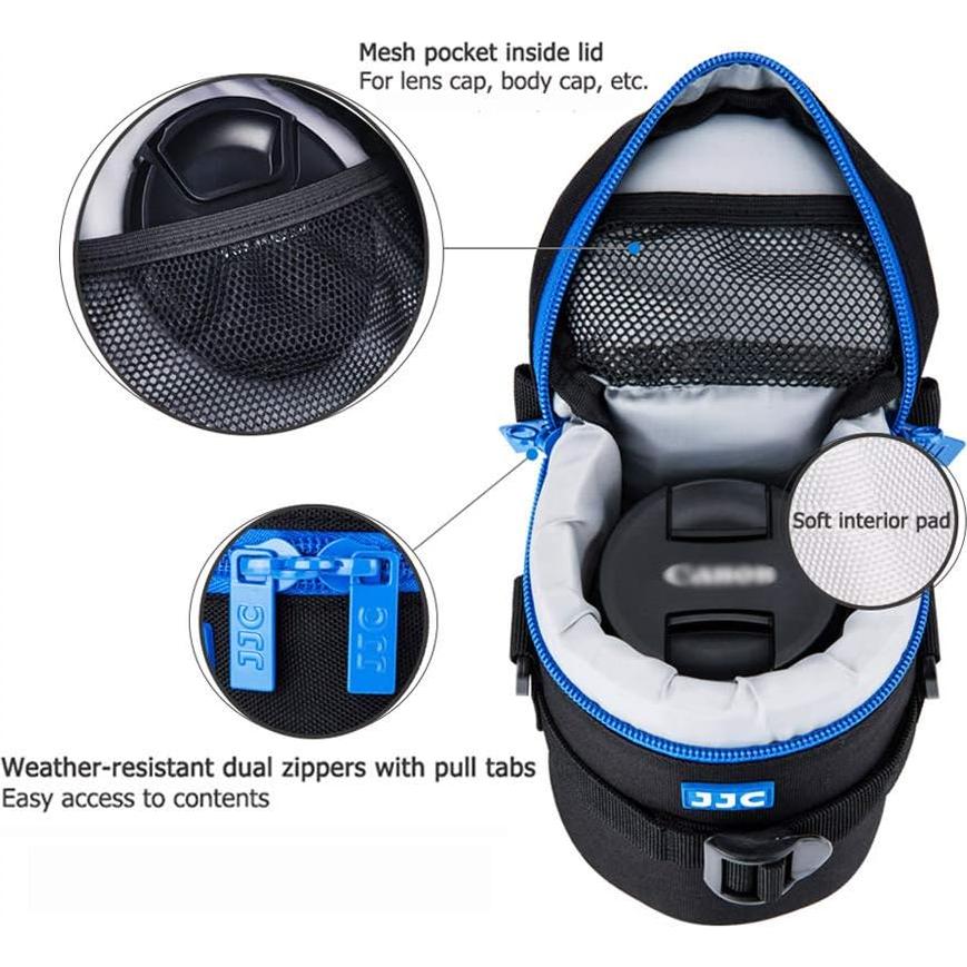Funda para Lente JJC DLP-3II, Poliester, 80x155mm, Resistente
