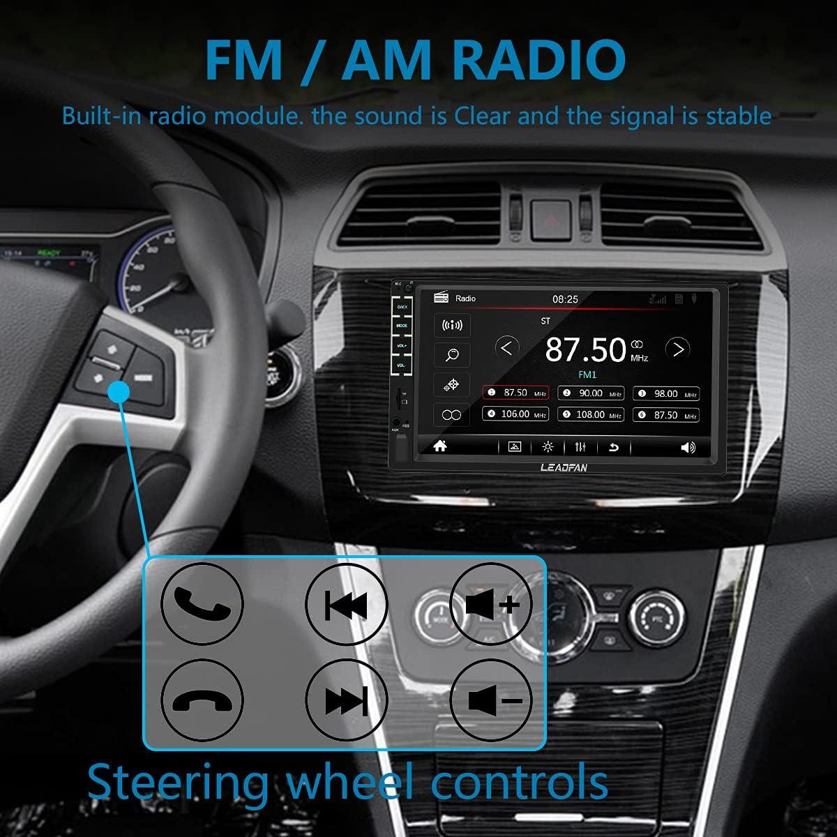 Estéreo de coche Leadfan N7C Double Din 7" con CarPlay y Android Auto