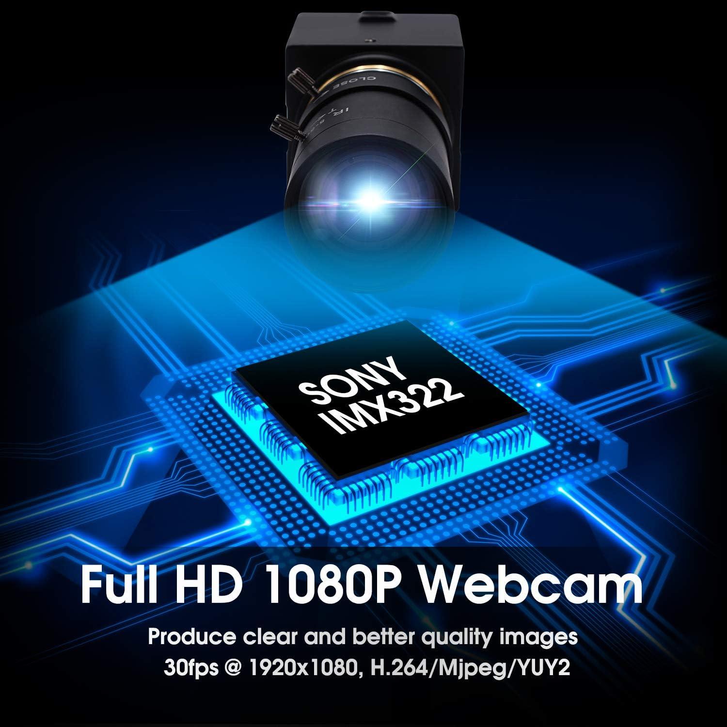 Cámara Web USB SVPRO 1080P HD Lente Zoom 2.8-12mm