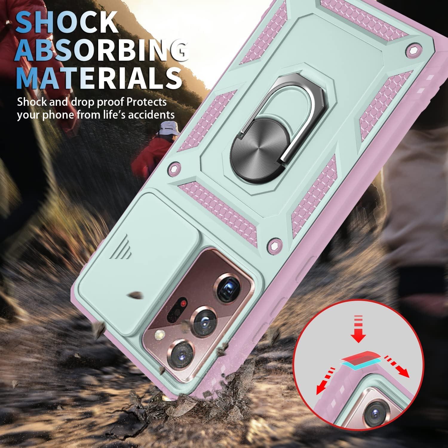 Funda PASNEW para Samsung Galaxy Note20 Ultra 5G Verde/Rosa