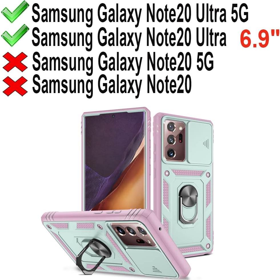 Funda PASNEW para Samsung Galaxy Note20 Ultra 5G Verde/Rosa