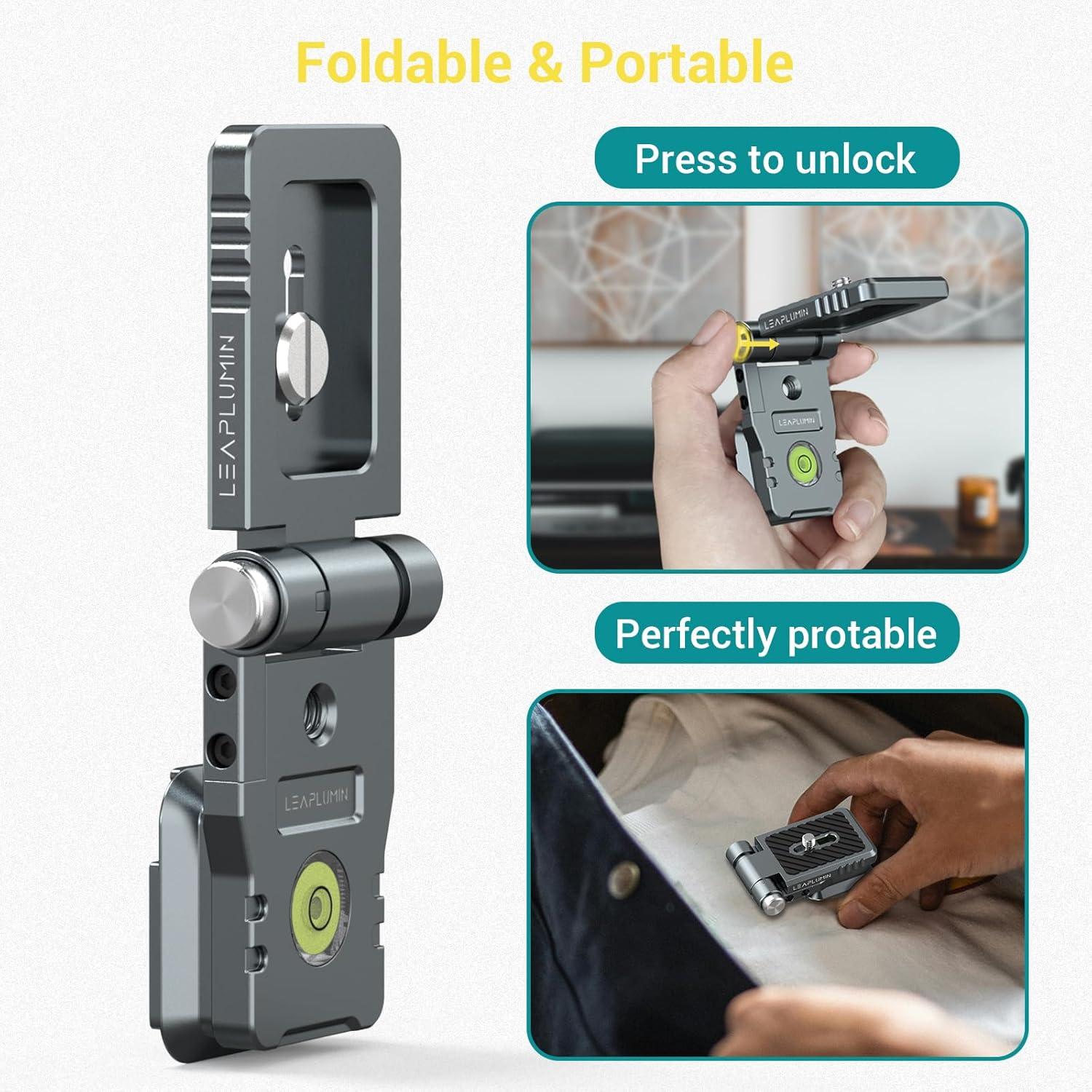 Soporte en L Plegable Leaplumin para Cámara DSLR Gris