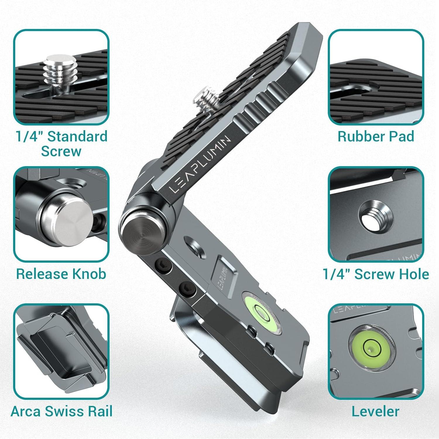 Soporte en L Plegable Leaplumin para Cámara DSLR Gris