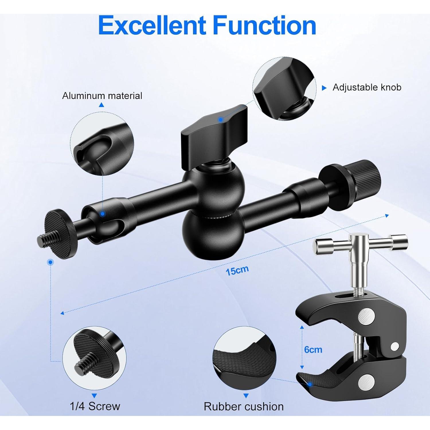 Soporte de Cámara EMART con Brazo Mágico 18cm y Super Clamp