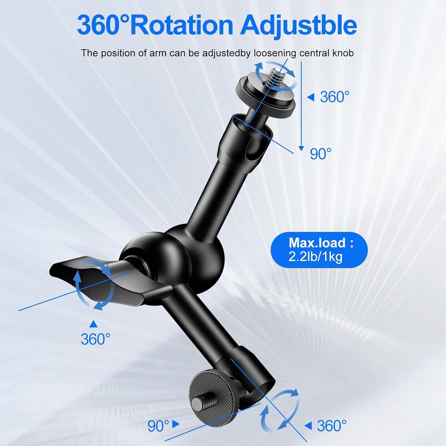 Soporte de Cámara EMART con Brazo Mágico 18cm y Super Clamp