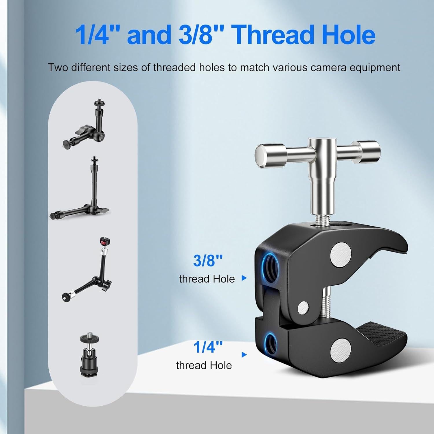 Soporte de Cámara EMART con Brazo Mágico 18cm y Super Clamp