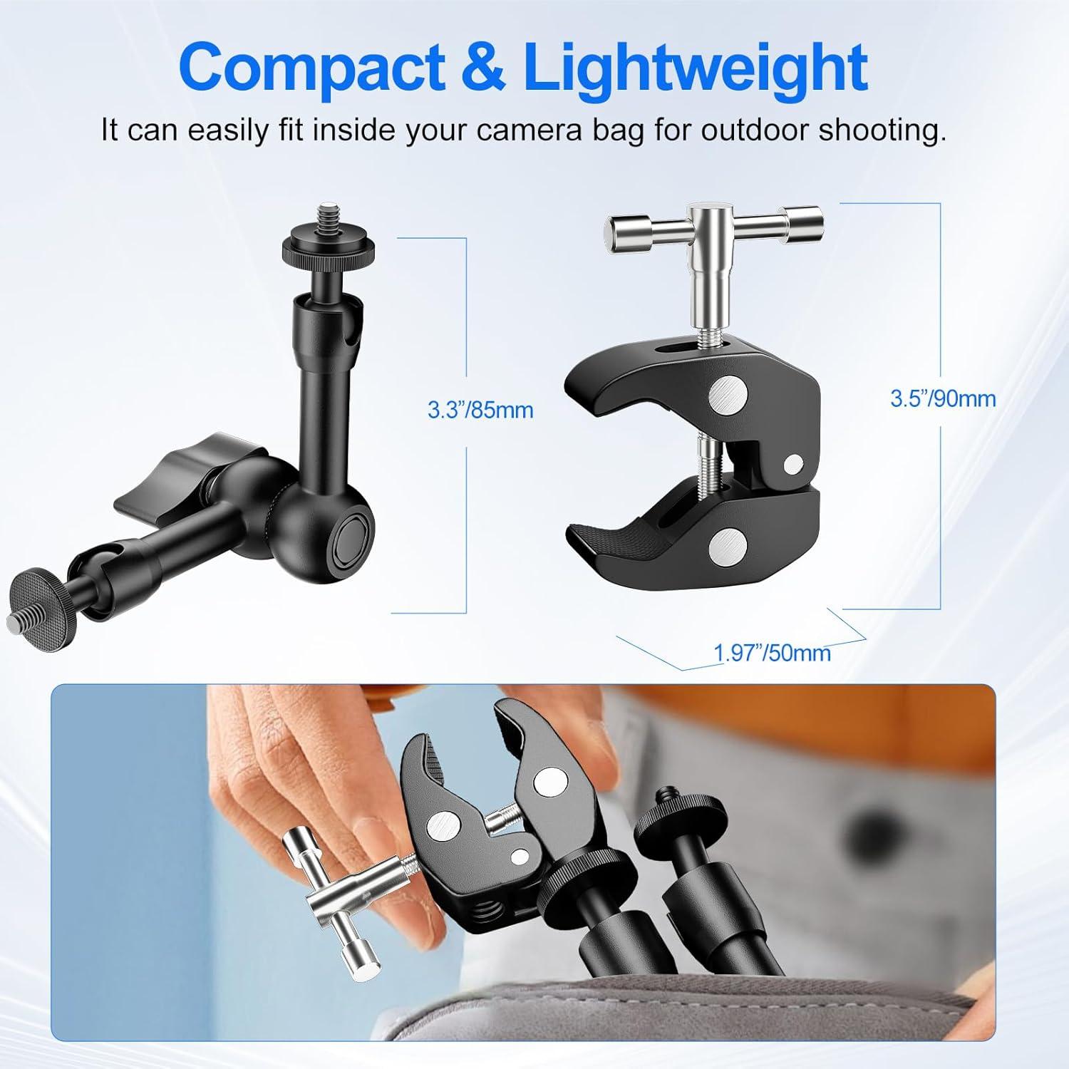 Soporte de Cámara EMART con Brazo Mágico 18cm y Super Clamp