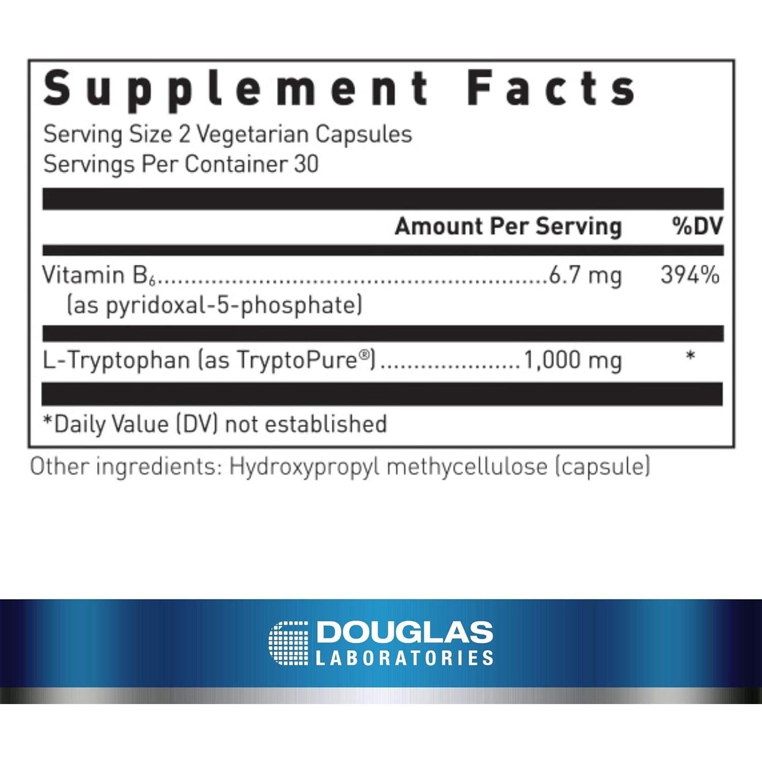 L-Triptófano Douglas Laboratories 60 Cápsulas Vegetarianas