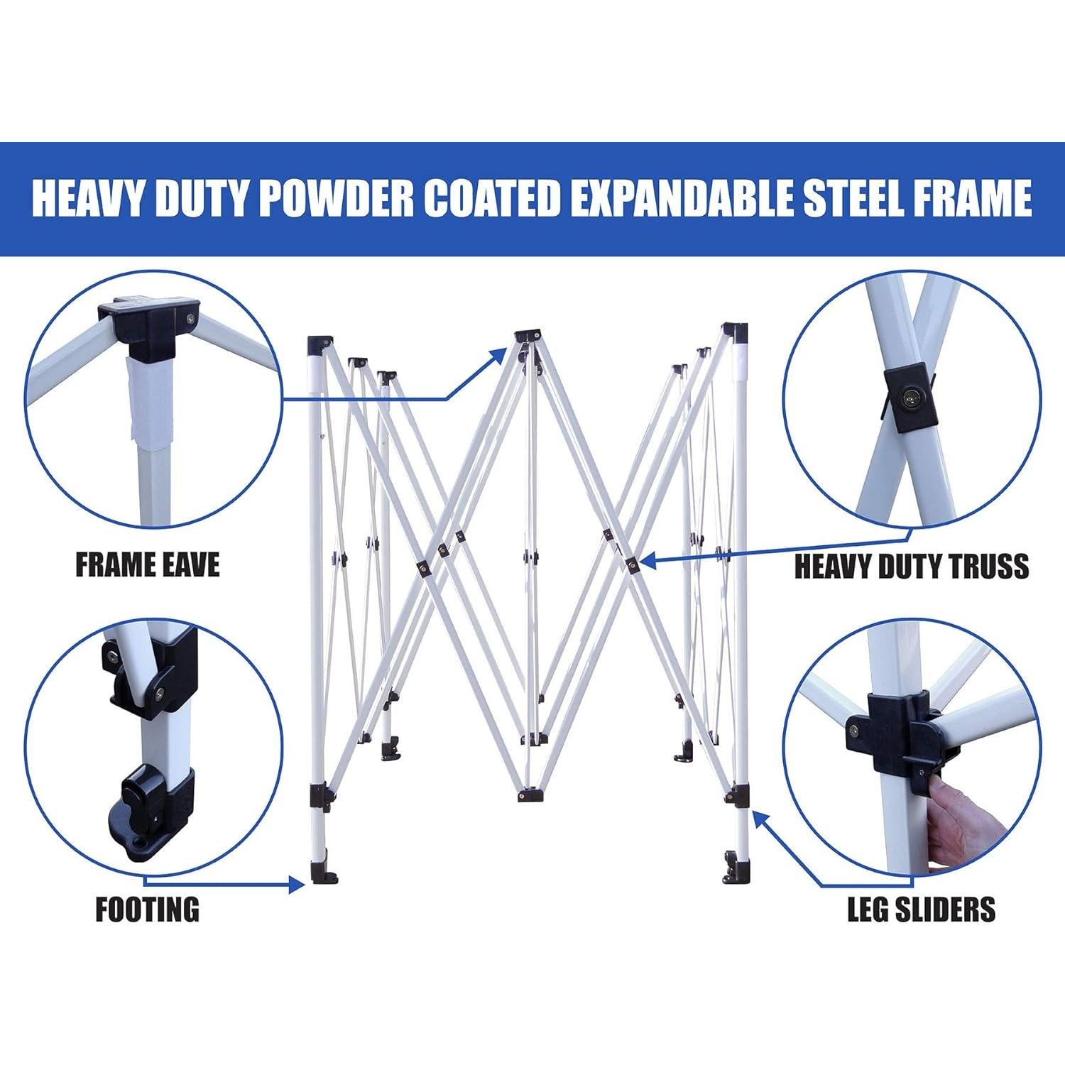 Carpa GigaTent Clásico 3x3m Altura Ajustable 330cm Blanca