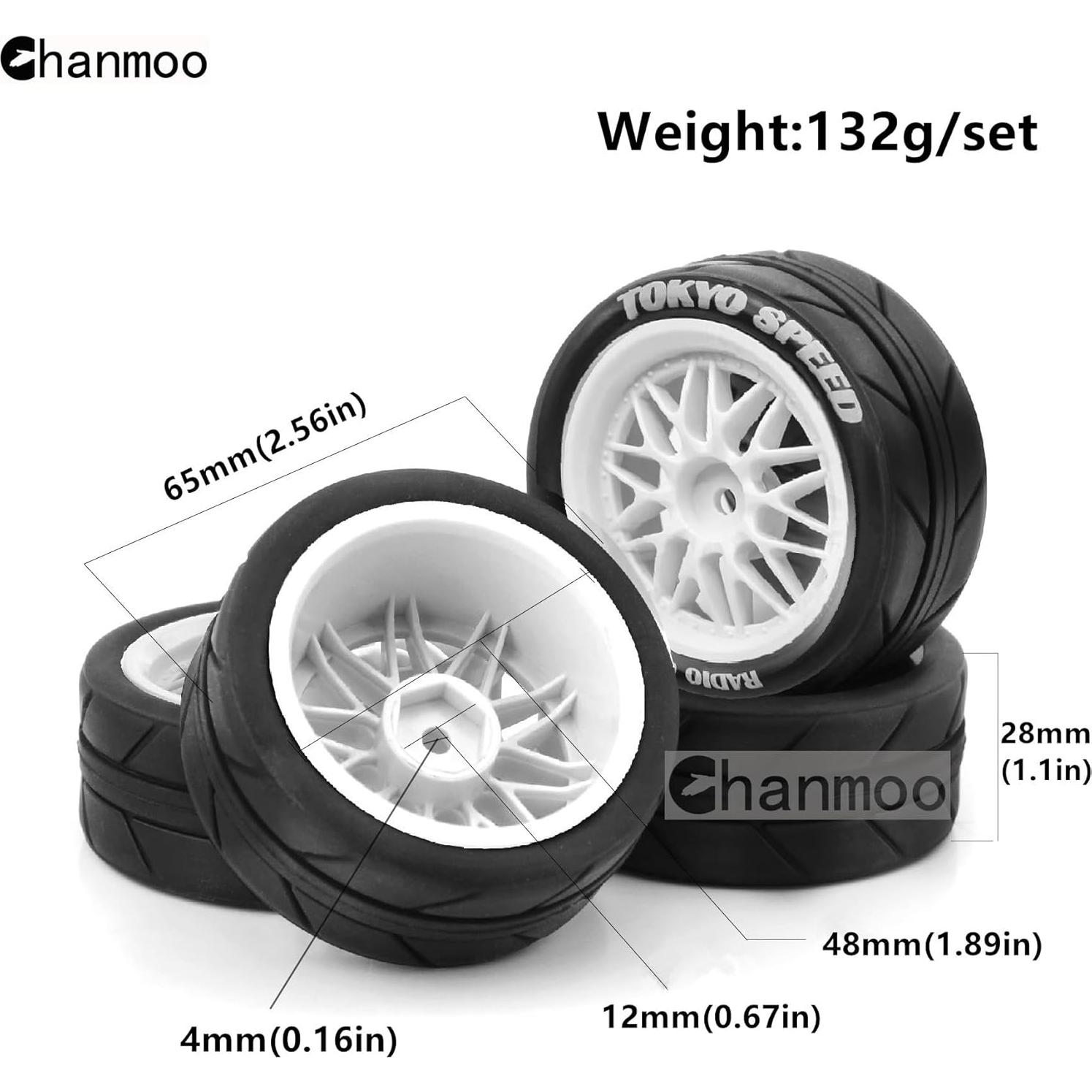 Neumáticos RC On Road 1/10 Chanmoo 65mm 4 Piezas Drift