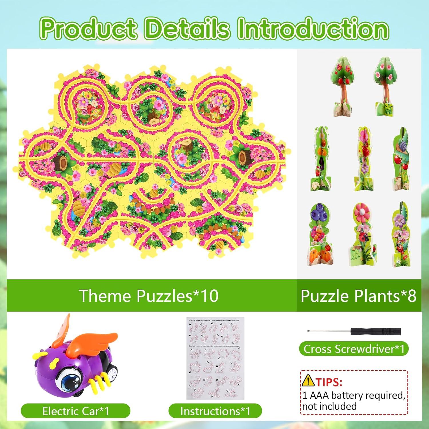 Juego de Pista de Autos Rompecabezas VESPRO 10 Piezas Abeja