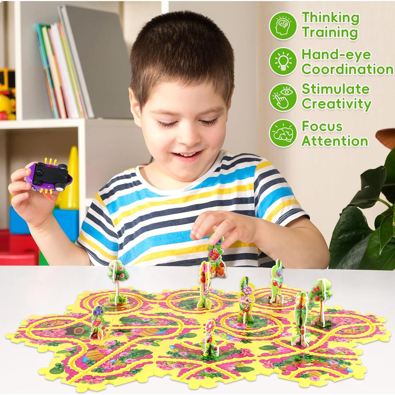 Juego de Pista de Autos Rompecabezas VESPRO 10 Piezas Abeja