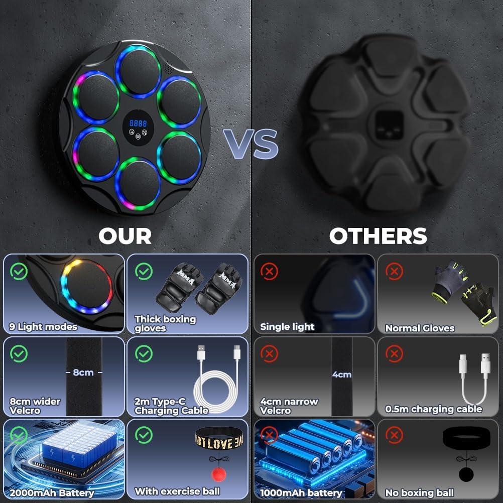 Máquina de Boxeo Musical VOSFEEL PW-030 Ajustable con Guantes