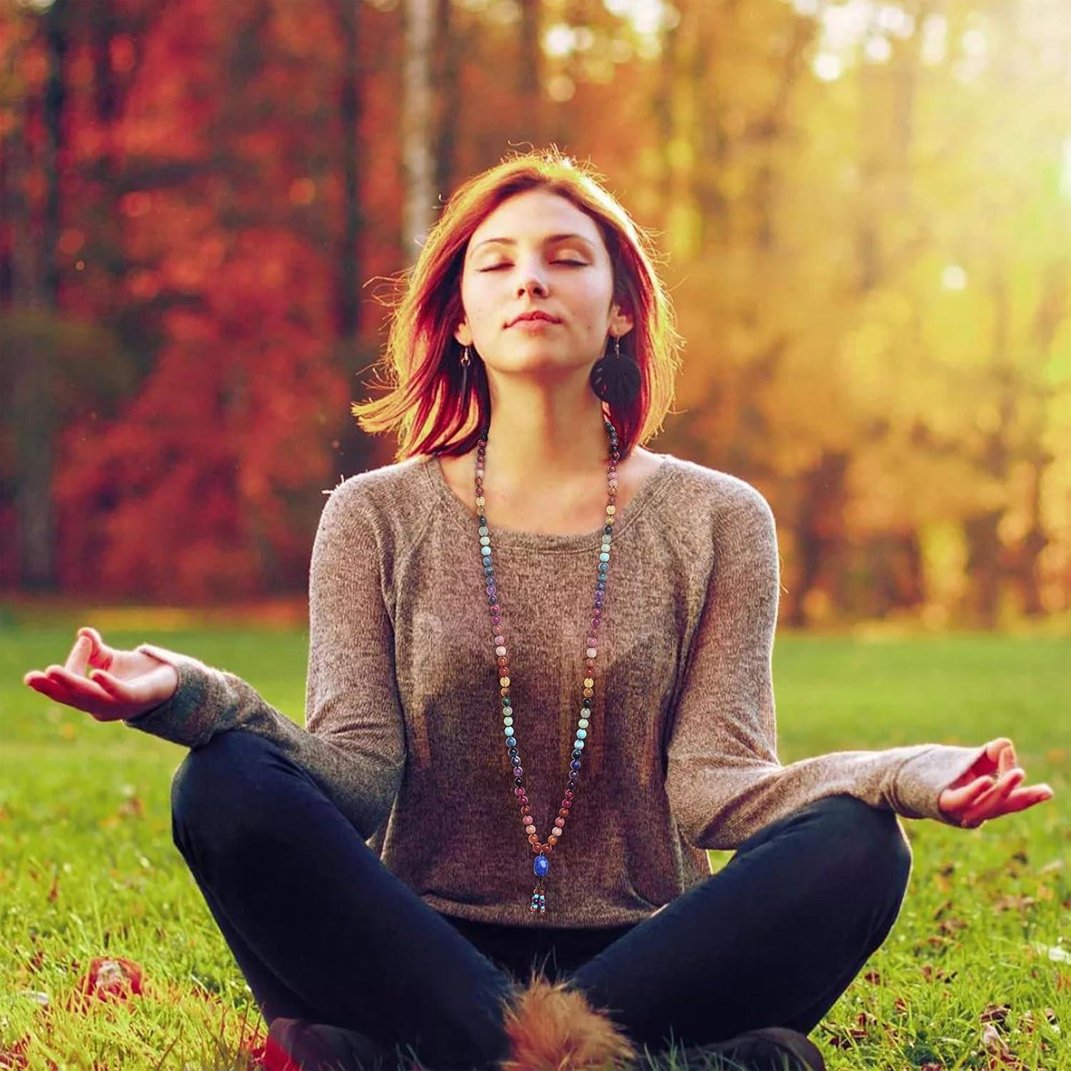 Collar de cuentas mala 108 Ayriwoyi piedras naturales 101.6 cm