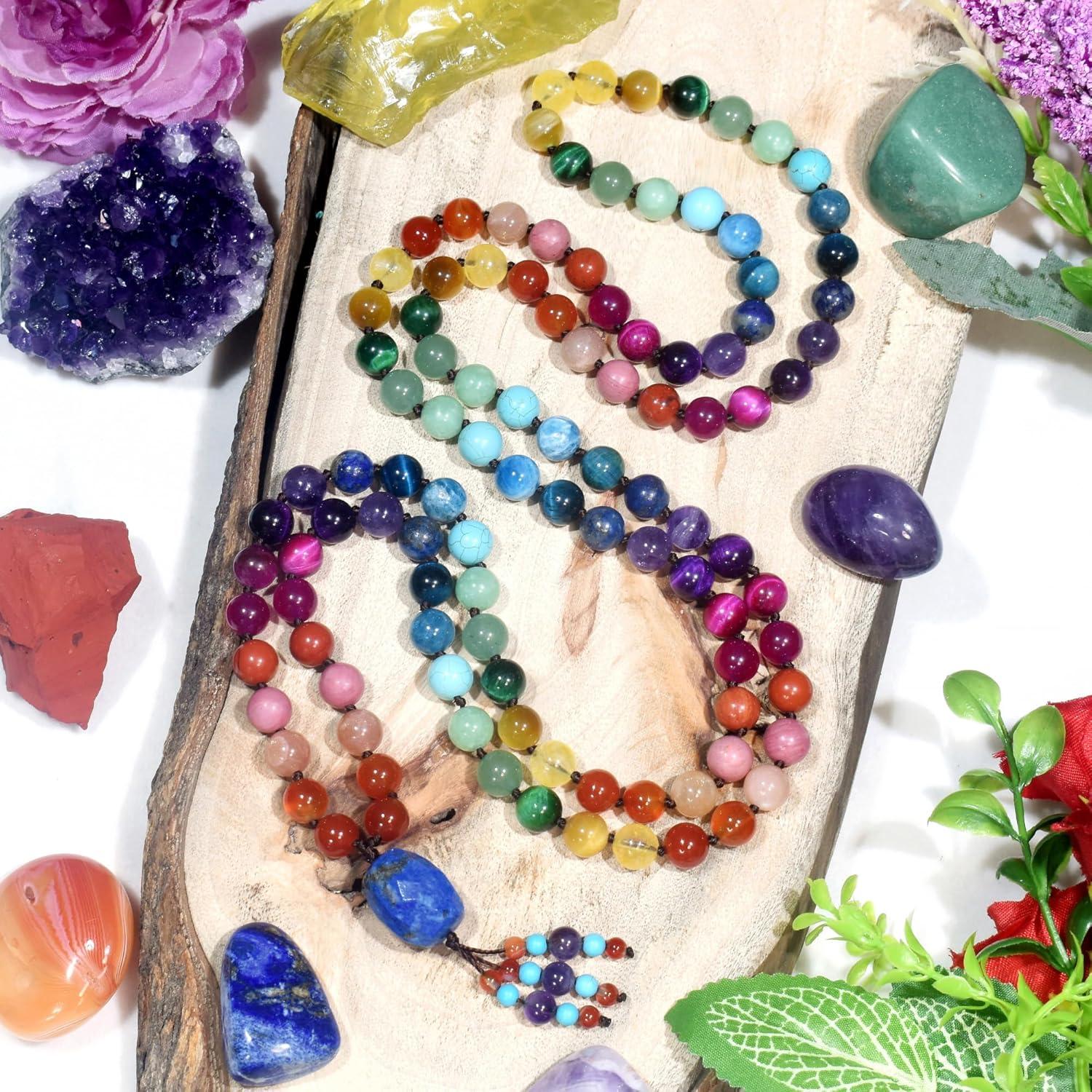 Collar de cuentas mala 108 Ayriwoyi piedras naturales 101.6 cm