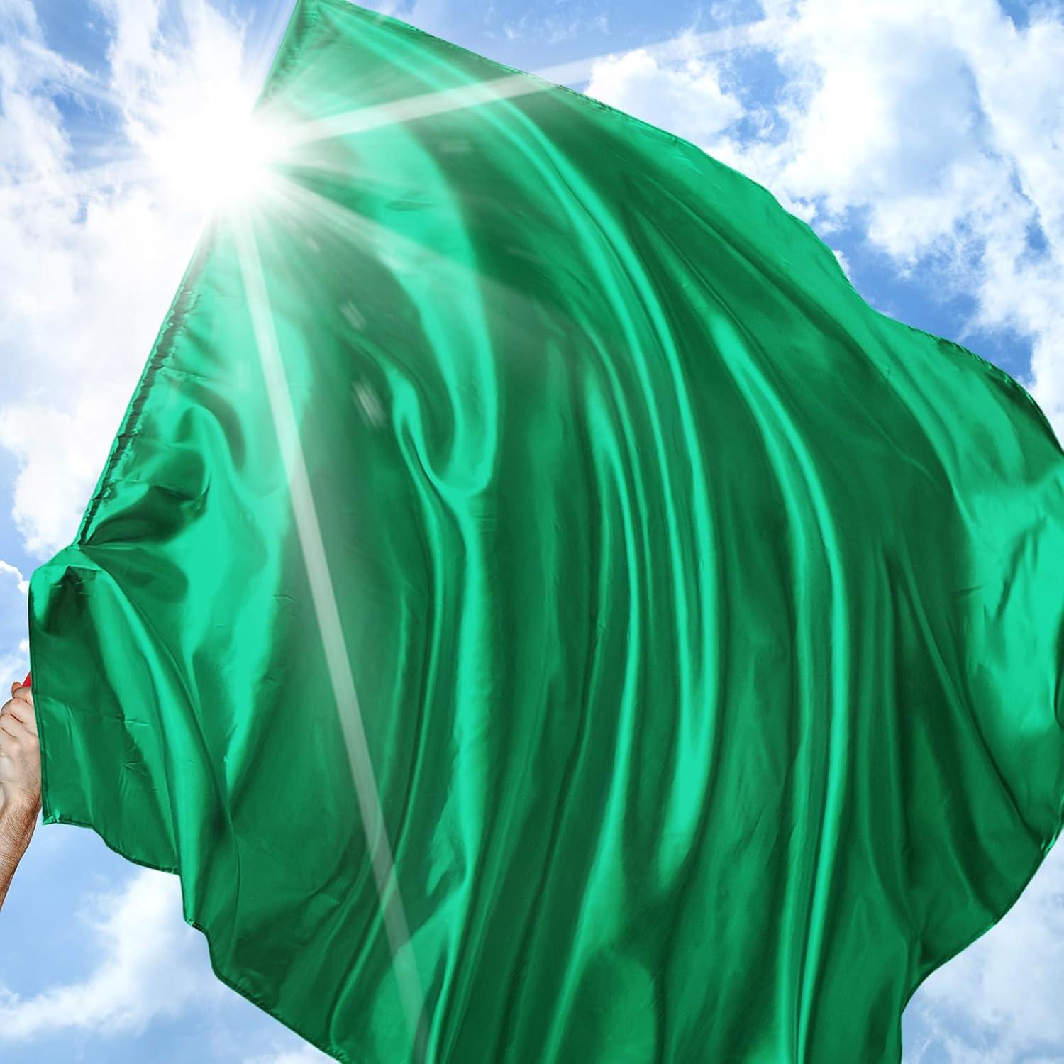 Jetec Banderas de Alabanza para Danza 140 cm Verde - 2 Set