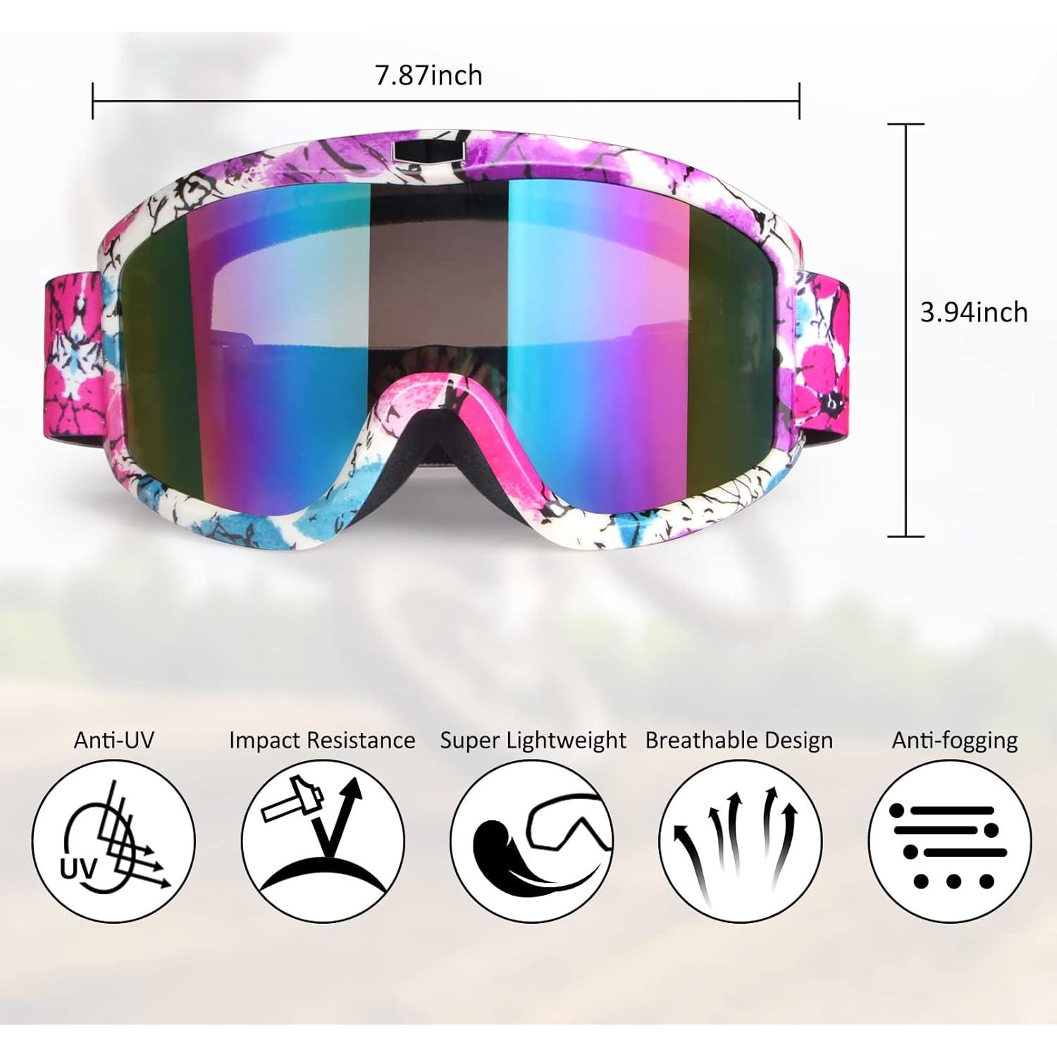 Gafas de Motocicleta Dmeixs GOGMSI Rosadas UV y Antirayaduras