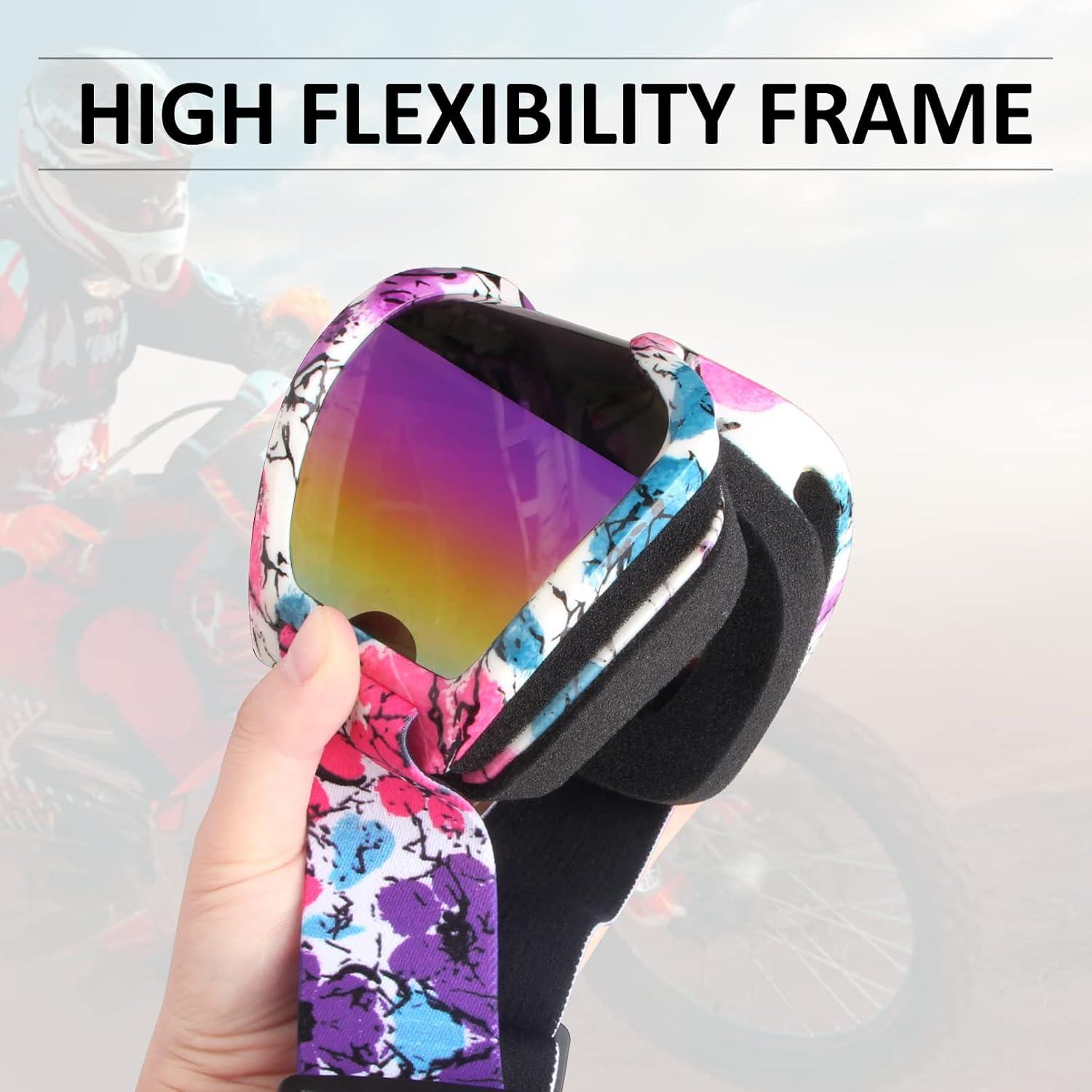 Gafas de Motocicleta Dmeixs GOGMSI Rosadas UV y Antirayaduras