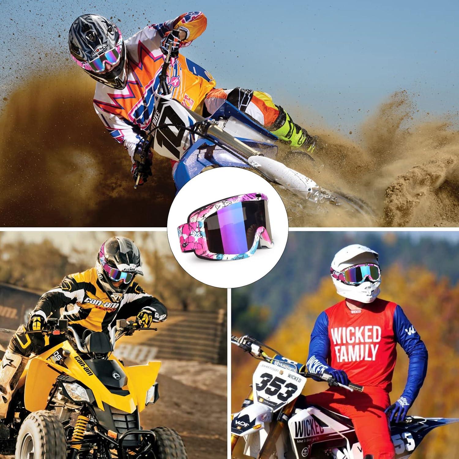 Gafas de Motocicleta Dmeixs GOGMSI Rosadas UV y Antirayaduras