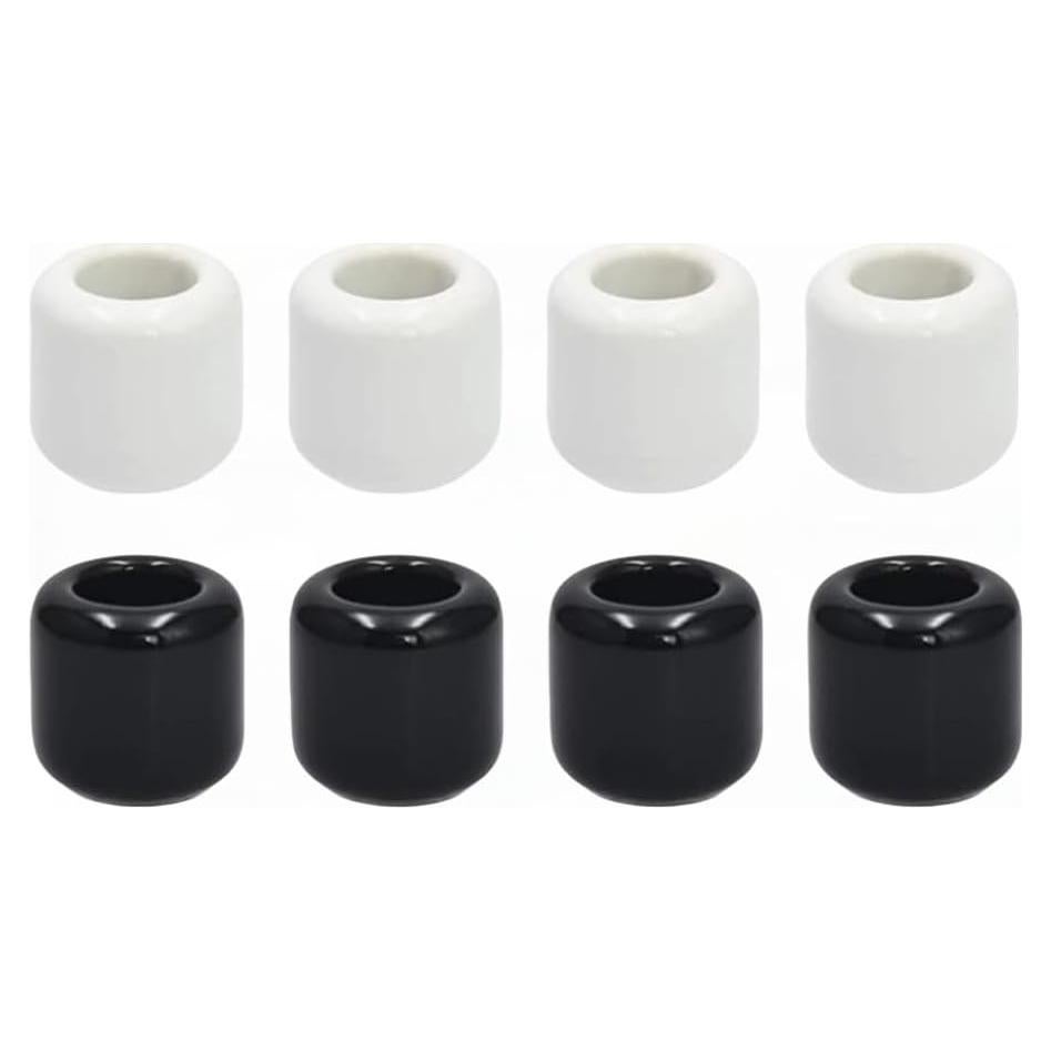 Juego de 8 Soportes de Velas Cerámica XZJMY 1.8 cm Negro/Blanco