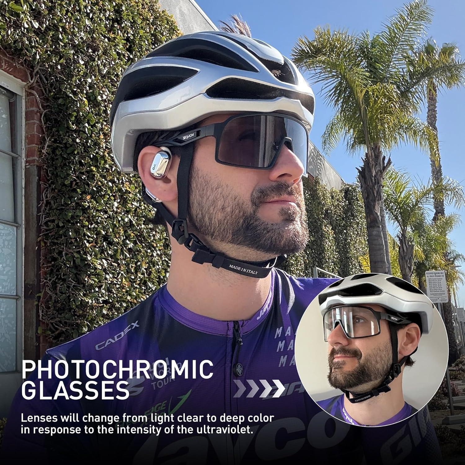 Gafas de Ciclismo Fotoquímicas SCVCN UV400 Negras