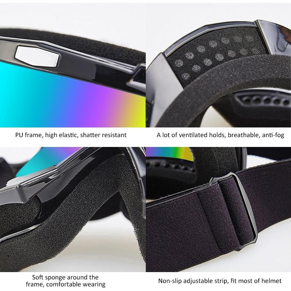 Gafas de Motocross Dmeixs Lente Colorido Anti UV y Anti Niebla