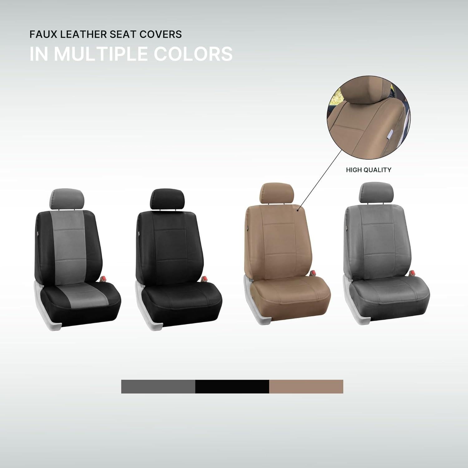 Cubiertas de Asiento de Coche FH Group PU Negro Ajuste Universal
