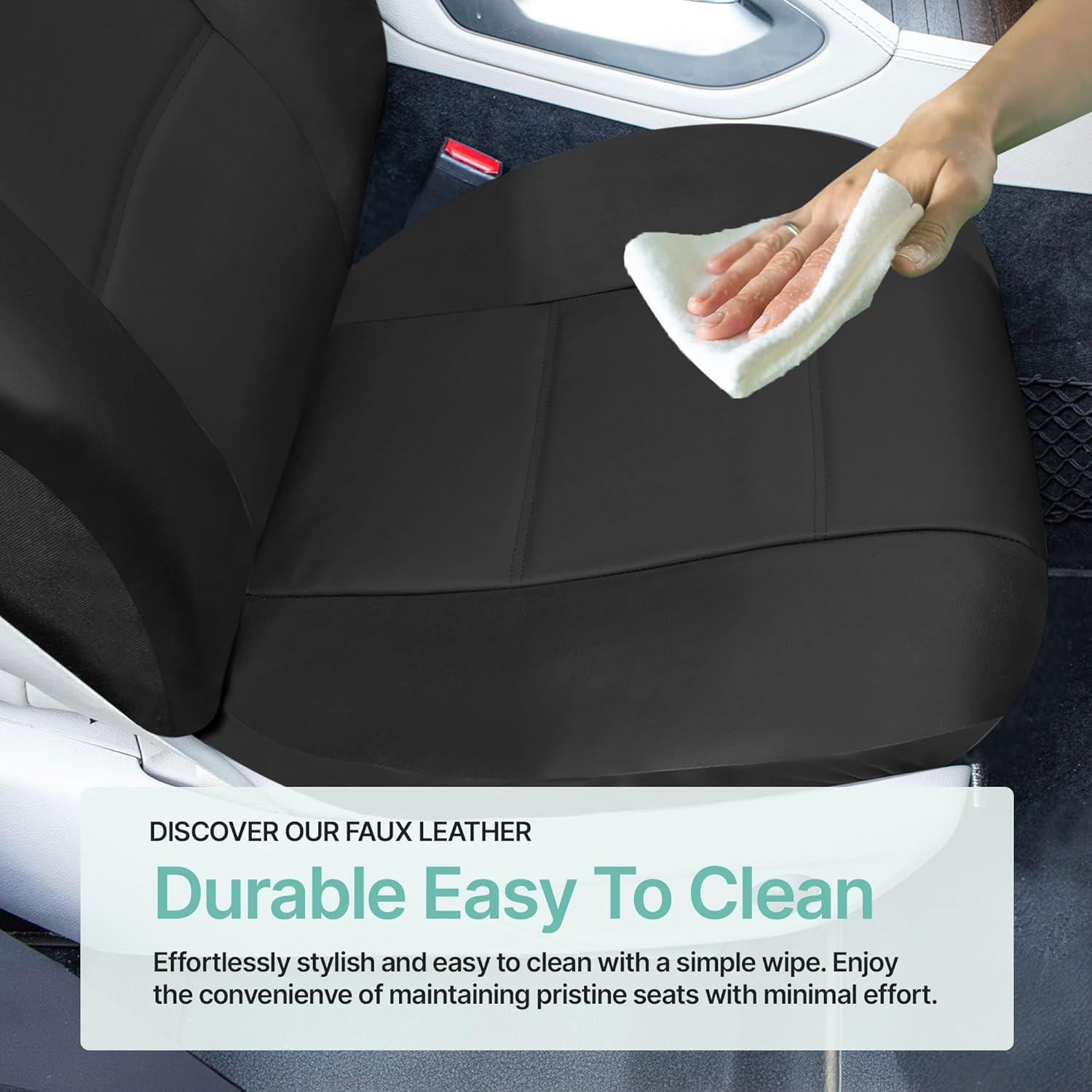 Cubiertas de Asiento de Coche FH Group PU Negro Ajuste Universal