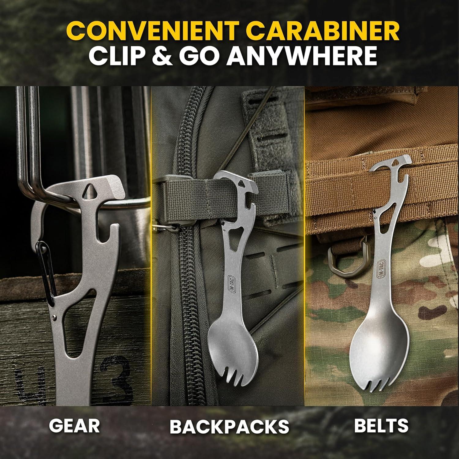 Juego de Utensilios de Camping M-Tac 3 en 1 Acero Inoxidable